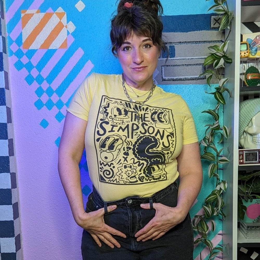 RARE Simpson Keith Haring style tee shirt